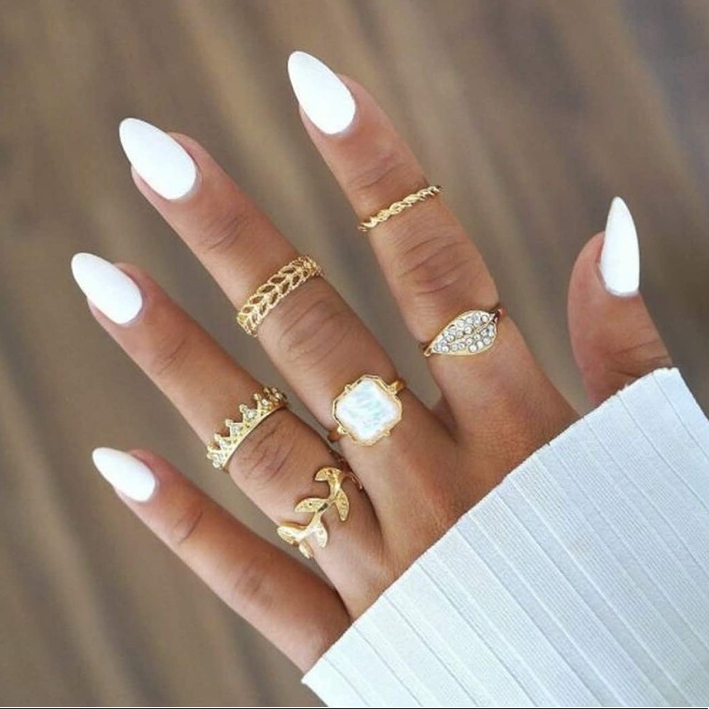 6-Piece Vintage Druzy Boho Ring Stack